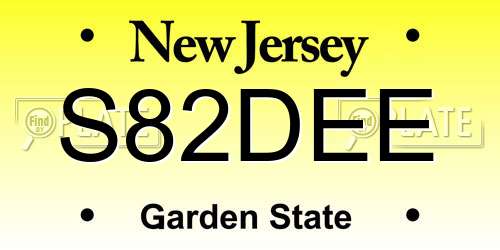 S82DEE New Jersey License Plate