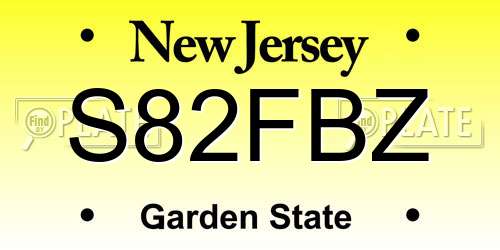 S82FBZ New Jersey License Plate