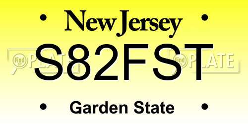 S82FST New Jersey License Plate