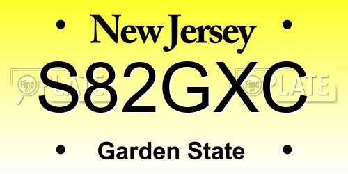S82GXC New Jersey License Plate