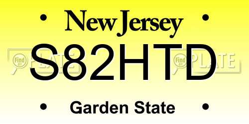 S82HTD New Jersey License Plate