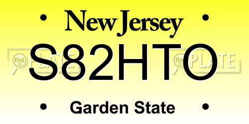 S82HTO New Jersey License Plate