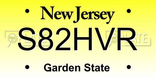 S82HVR New Jersey License Plate