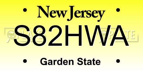 S82HWA New Jersey License Plate