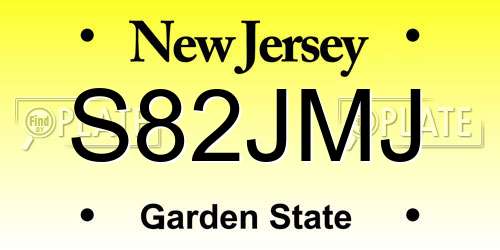 S82JMJ New Jersey License Plate