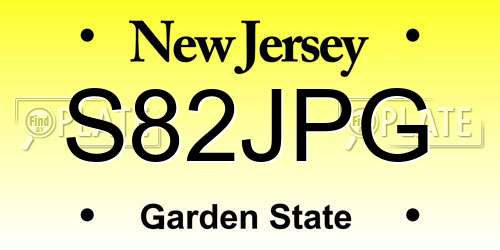 S82JPG New Jersey License Plate