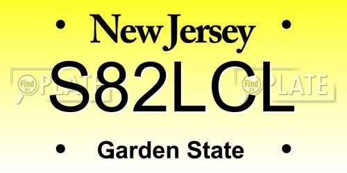 S82LCL New Jersey License Plate