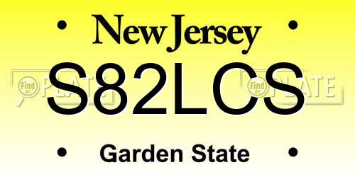 S82LCS New Jersey License Plate