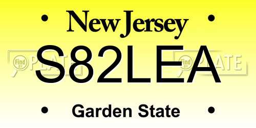 S82LEA New Jersey License Plate