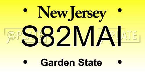 S82MAI New Jersey License Plate