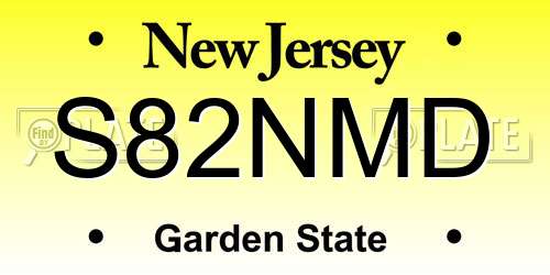S82NMD New Jersey License Plate