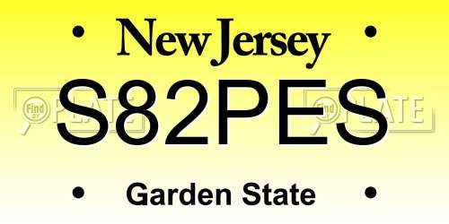 S82PES New Jersey License Plate