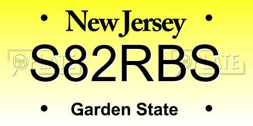 S82RBS New Jersey License Plate