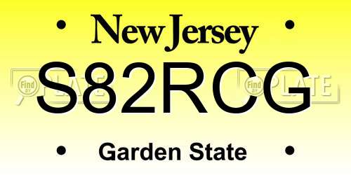 S82RCG New Jersey License Plate