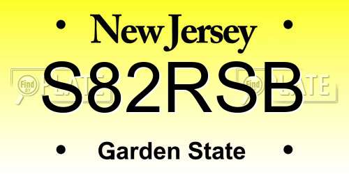 S82RSB New Jersey License Plate