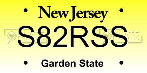 S82RSS New Jersey License Plate