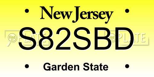 S82SBD New Jersey License Plate