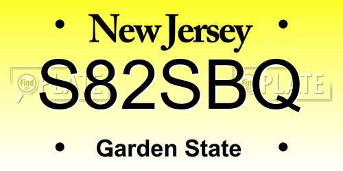 S82SBQ New Jersey License Plate