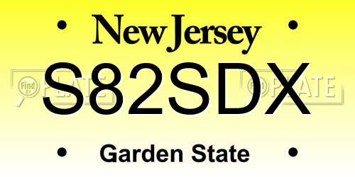 S82SDX New Jersey License Plate