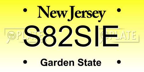 S82SIE New Jersey License Plate