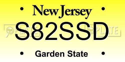 S82SSD New Jersey License Plate