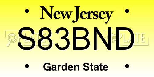 S83BND New Jersey License Plate