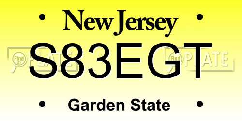 S83EGT New Jersey License Plate