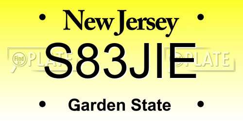 S83JIE New Jersey License Plate