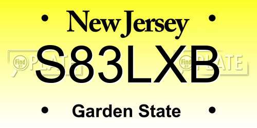 S83LXB New Jersey License Plate