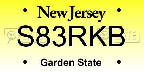 S83RKB New Jersey License Plate