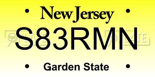 S83RMN New Jersey License Plate