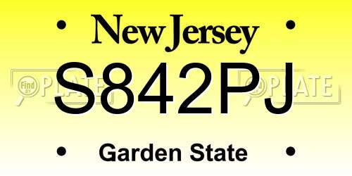 S842PJ New Jersey License Plate