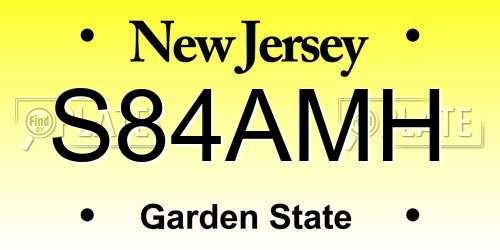 S84AMH New Jersey License Plate