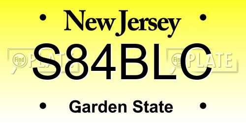 S84BLC New Jersey License Plate
