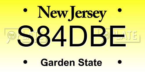 S84DBE New Jersey License Plate