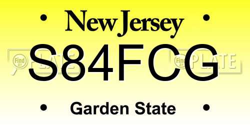 S84FCG New Jersey License Plate