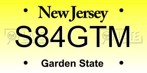 S84GTM New Jersey License Plate