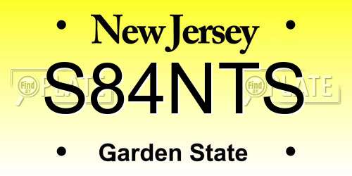 S84NTS New Jersey License Plate