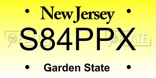 S84PPX New Jersey License Plate