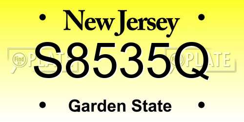 S8535Q New Jersey License Plate