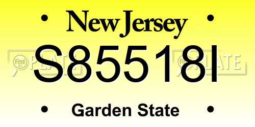 S85518I New Jersey License Plate
