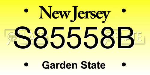 S85558B New Jersey License Plate