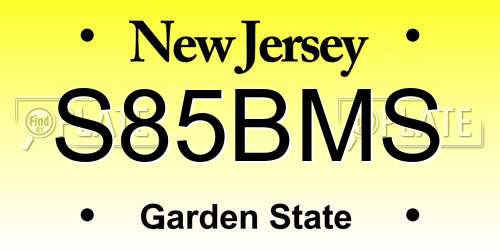S85BMS New Jersey License Plate