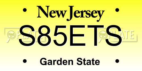 S85ETS New Jersey License Plate