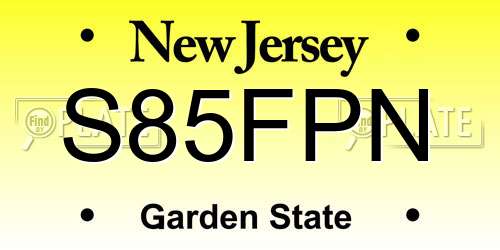 S85FPN New Jersey License Plate