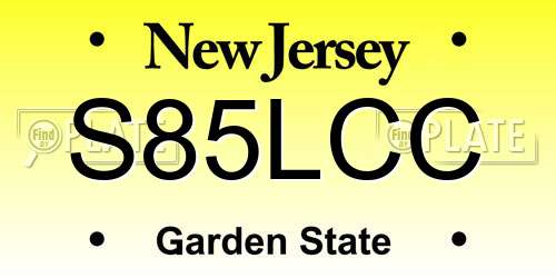 S85LCC New Jersey License Plate