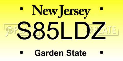 S85LDZ New Jersey License Plate