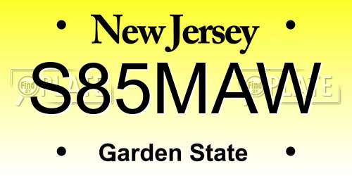 S85MAW New Jersey License Plate