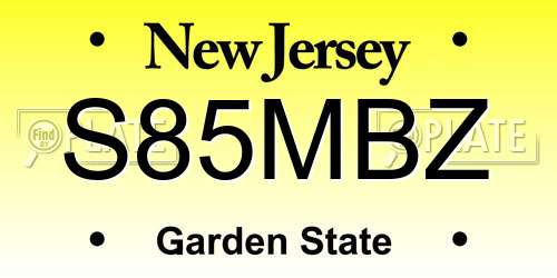 S85MBZ New Jersey License Plate
