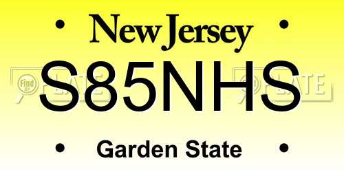 S85NHS New Jersey License Plate